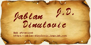 Jablan Dinulović vizit kartica